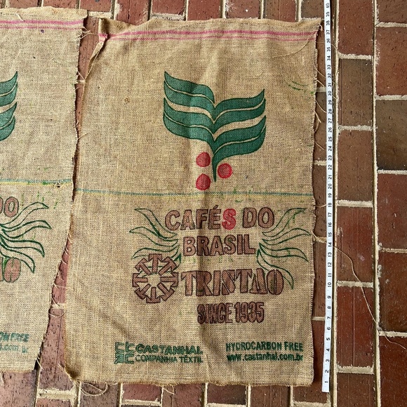 Coffee Bean Burlap Sack Brasil Tristao Leaf and Berry Decor - Picture 8 of 8